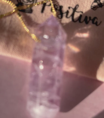 Collar Doble Punta Amatista Traslúcida